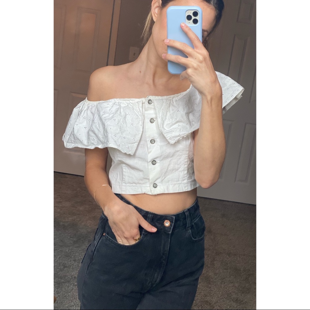 Vintage Cotton Eyelet crop top